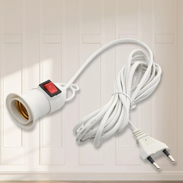 Fitting Gantung + Saklar + Kabel 10 Meter SC 6515 Cahaya / Fitting Lampu Gantung Kabel 10m Fitting L