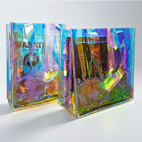 Tas Mika PVC Hologram / Goodie bag PVC Hologram / Tas Mika PVC Transparan / Souvenir Ulang Tahun / T