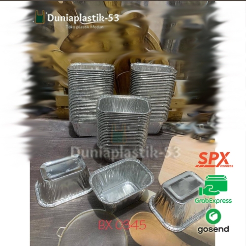 (PER 100 PCS) ALUMUNIUM FOIL TRAY BX0345 / ALU BX 0345 KOTAK KECIL / Macaroni Schotel Pastel