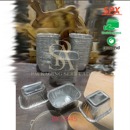 (PER 100 PCS) ALUMUNIUM FOIL TRAY BX0345 / ALU BX 0345 KOTAK KECIL / Macaroni Schotel Pastel