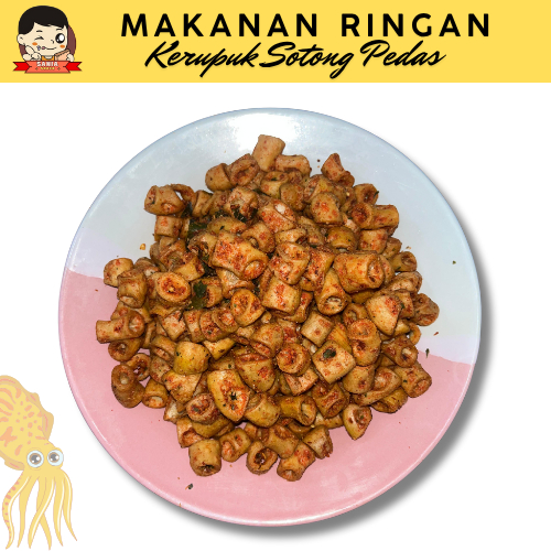Snack Sotong Goreng Krispi / Camilan Sotong Pedas Kriuk / Snack 1 Kg Murah