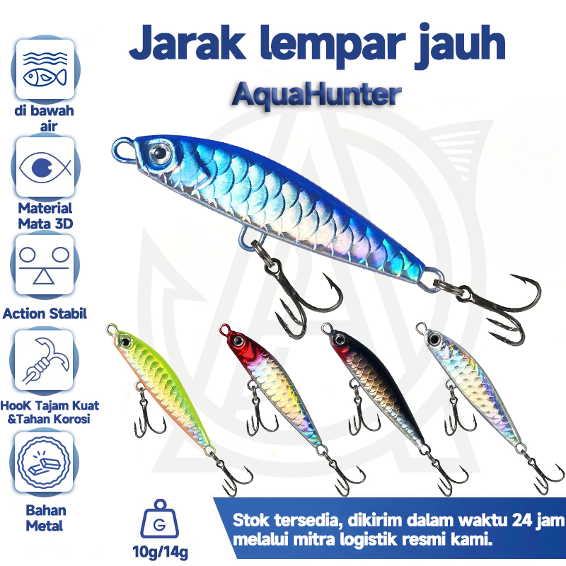 Metal Jig 10g/14g 5warna Metal Jig Fishing Lure Metal Spoon Bionic Bait Sinking Jig