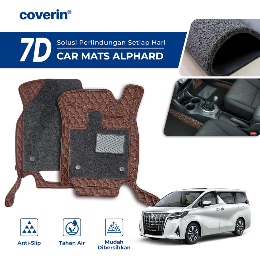 Coverin Karpet Mobil ALPHARD 7D Premium Custom Fit Anti Slip + FREE Bagasi