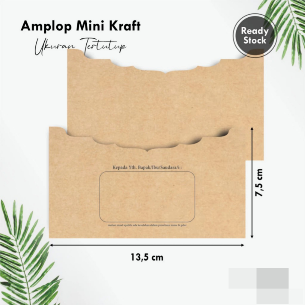 [100 PCS] AMPLOP MINI UNDANGAN KRAFT READY STOCK - AMPLOP MINI COKLAT SIMPLE AESTHETIC