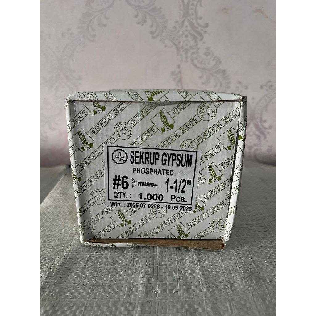 Skrup Gypsum 6 x 1-1/2" (Skrup Gipsum Hitam) - 1 Box - 1000 pcs