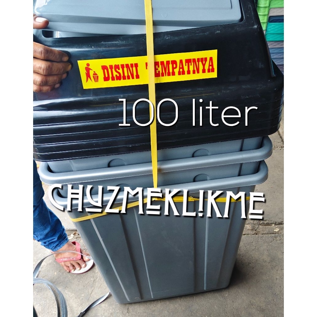 Tempat sampah besar 100 Liter/Tempat sampah tutup goyang 100 liter MPW/Tong sampah 100 liter/Tong sa