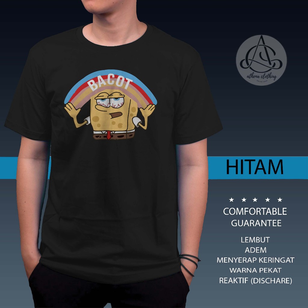 Kaos Unisex Distro Casual SPONGEBOB BACOT  Athenaclothing