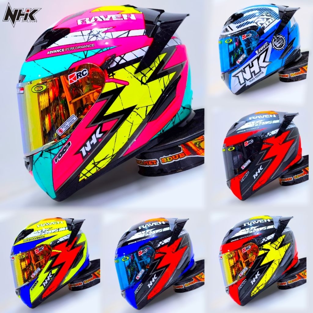 Helm full face NHK RX9 Double visor motif RAVEN PINK (PAKET GANTENG)