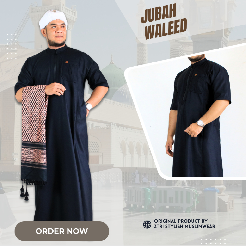 Jubah Pria Gamis Remaja Dewasa Resleting Katun Premium || Jubah Pria Muslim Trend Resleting Premium