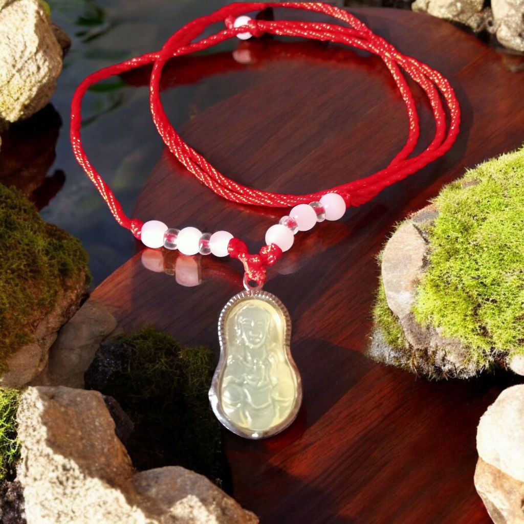 kalung tali merah giok putih hoky