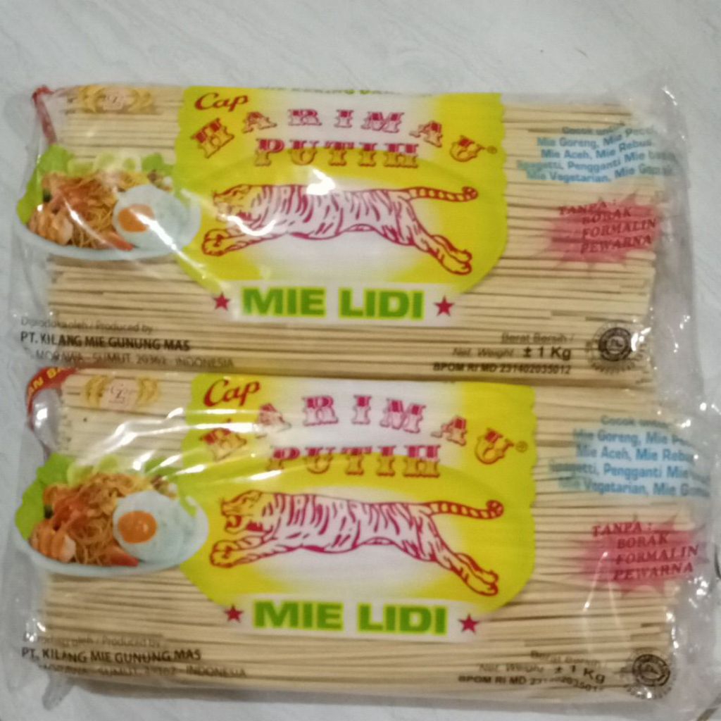 MIE LIDI PUTIH CAP HARIMAU 1KG COCOK UNTUK MIE GORENG MIE PECEL MIE ACEH MIE REBUS PENGGANTI MIE BAS