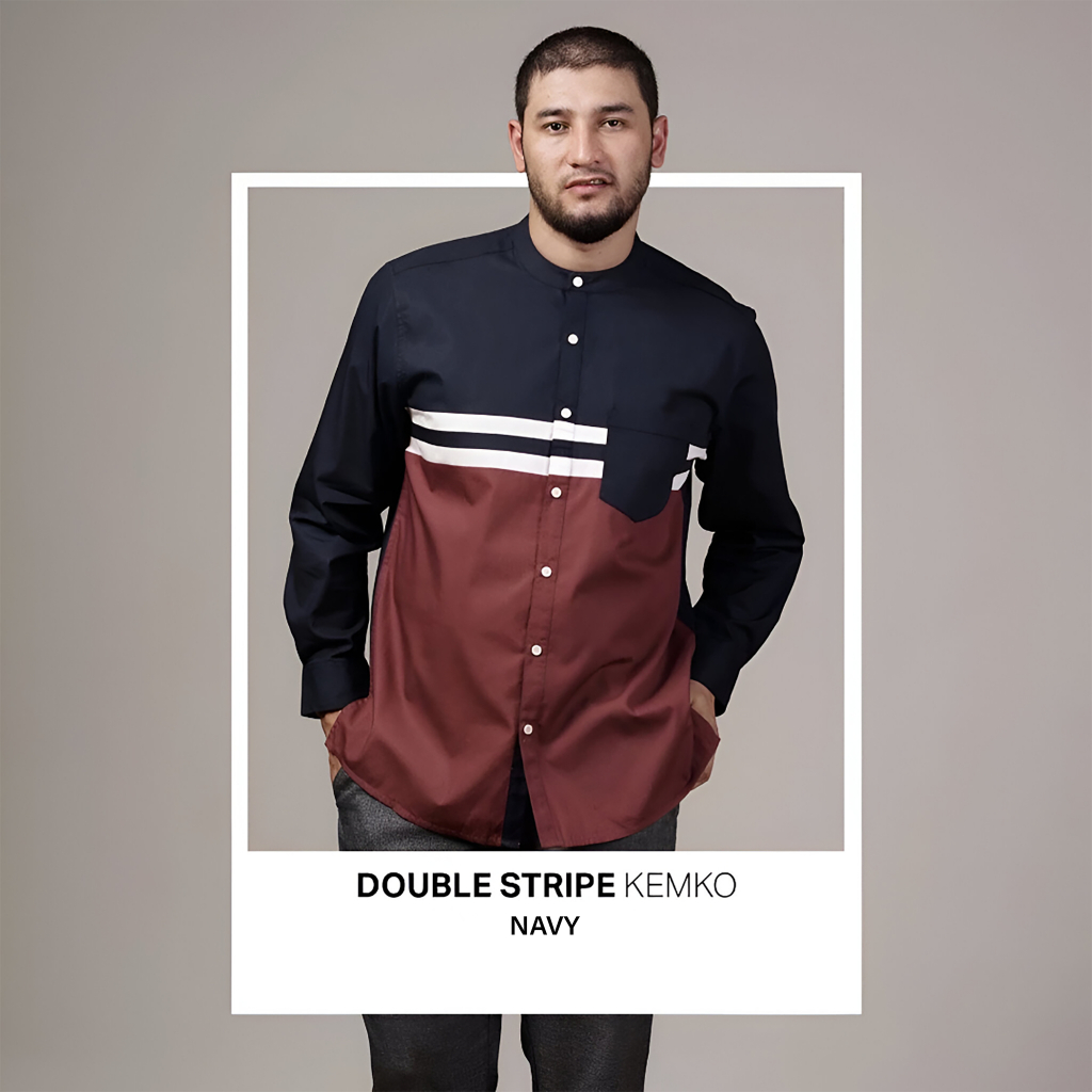 Baju Koko Pria Dewasa Kaos Kerah Batik Jumbo Hari Raya Kekinian Ramadhan Kemko 2026 Lengan Panjang P