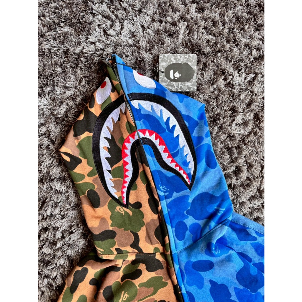 BAPE HOODIE JACKET COMBINATION COTTON FLEECE WGM SHARK ARMY PREMIUM