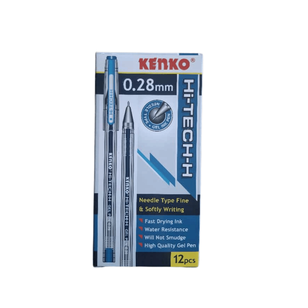 Pulpen HITECH H Kenko 0.28 / Hitec Kenko 0.28 warna biru/ Hitec Kenko 0.28 warna hitam/ Bolpen Gel/ 
