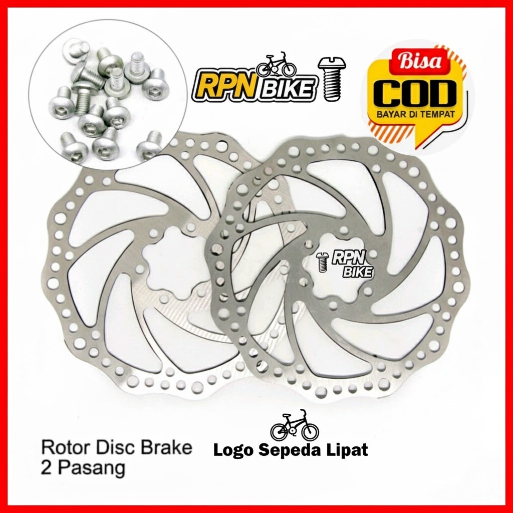 piringan cakram  rotor sepeda lipat mtb sepeda bmx dll rotor piringan sepeda sudah berikut adaptor