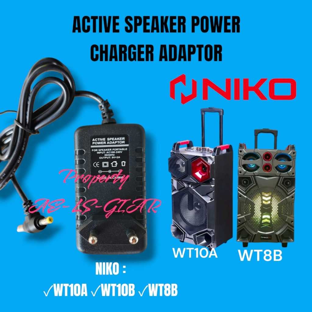 POWER ADAPTOR CHARGER SPEAKER AKTIF NIKO WT10A WT10B WT8B ADAPTER CARGER CASAN SPEKER AKTIV NIKO
