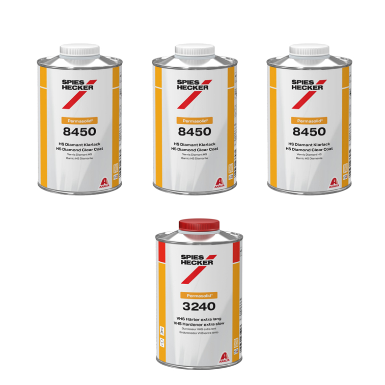 Paket SPIES HECKER Vernish Clear HS 8450 (3 Ltr) & Hardener HS 3240 (1 Ltr)