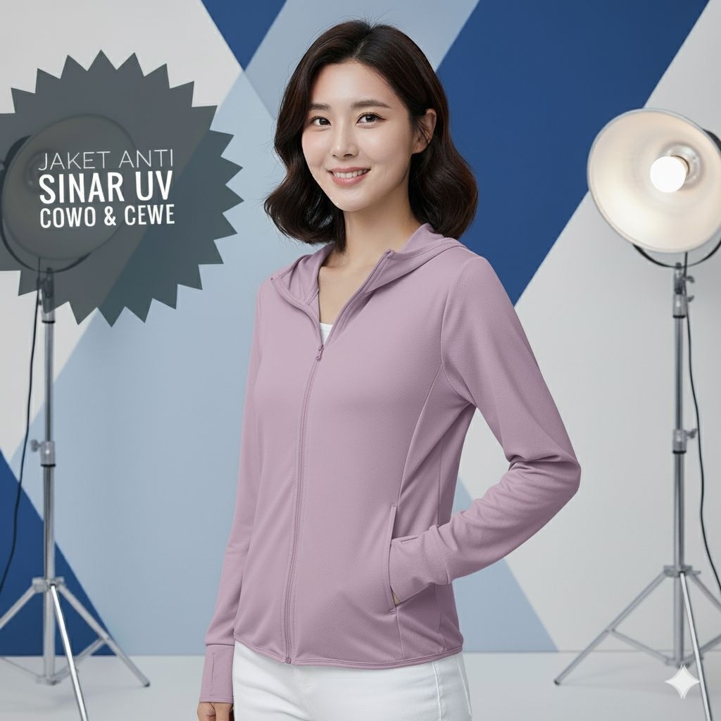 jaket mesh jaket UV jaket anti sinar UV jaket haiking jaket olahraga Jaket UV ( dry fit ) anti sinar