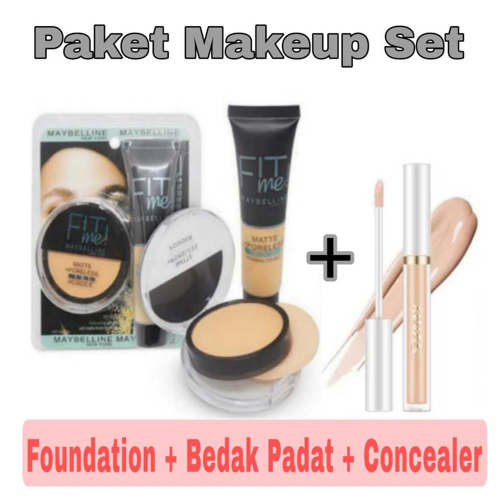 Mayelline Fit Me Make Up Set 3 in 1 - Bedak + Concealer + Foundation