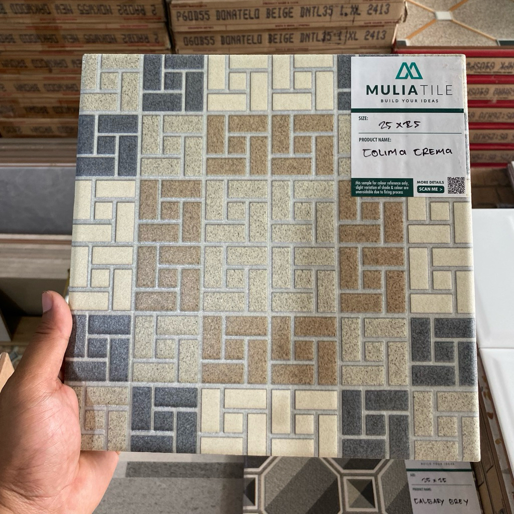 Keramik kamar mandi 25x25 Colima crema Mulia