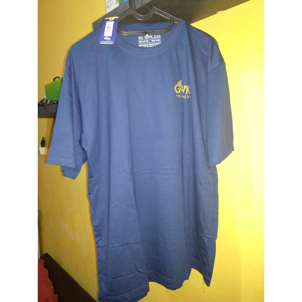 Baju Kaos T-Shirt GWK BALI Biru Dongker Size XXL New Original Made in Bali Official Merchandise GWK 
