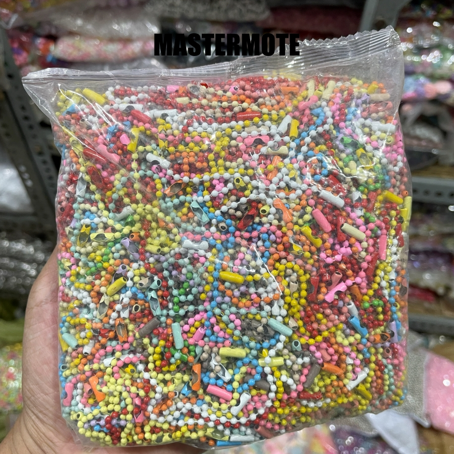 Rantai Biji Lada Panjang 10 Cm Mix Warna Isi -+ 1000pcs Rantai Gantungan Kunci