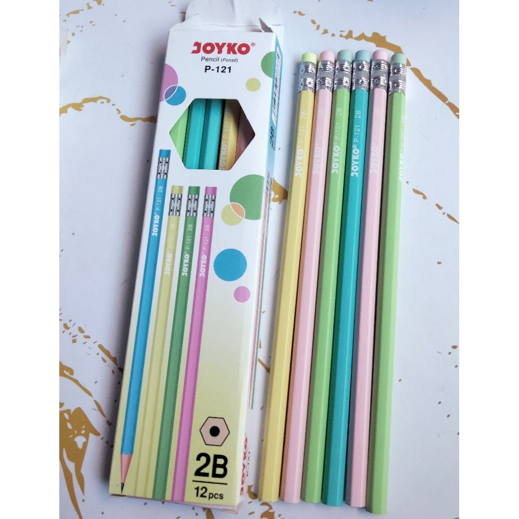 Grosir atk murah -1 pack pensil joyko 2b p-121/alat tulis sekolah atau perlengkapan kantor