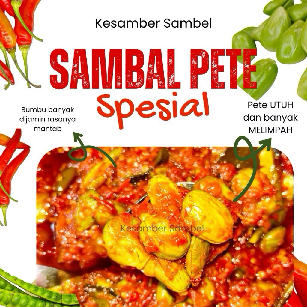 sambal pete home made pete 100ml enak ceplus utuh tidak di potong sambel pete mantul