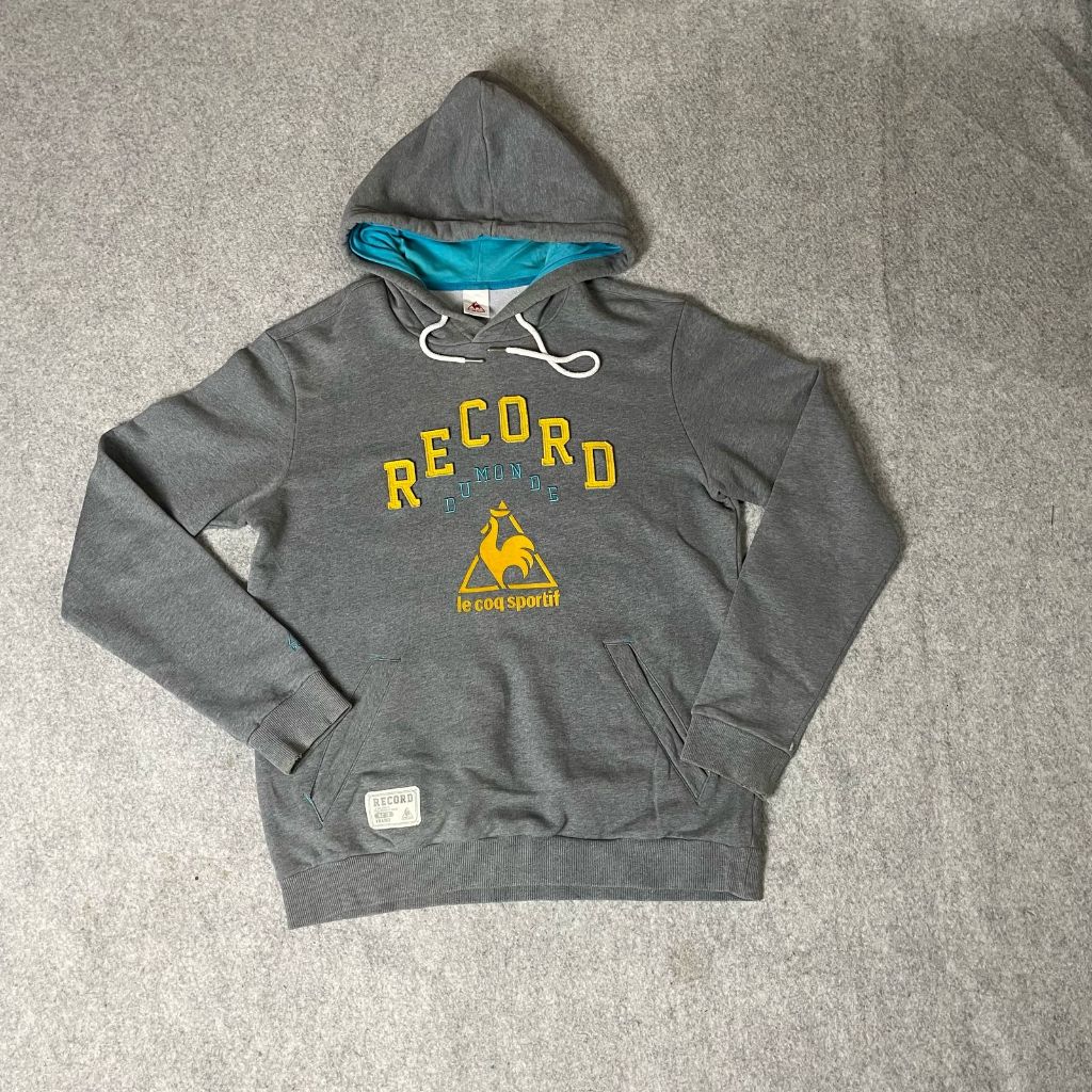 Hoodie Le Coq Sportif Abu Zipper Hoodie Pria Wanita / Hoodie Zipper