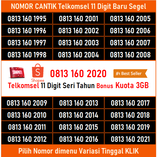 Kartu Perdana Simpati 11 Digit Telkomsel 5G 4G | Seri Tahun Lahir