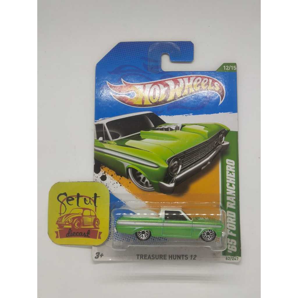 HOT WHEELS HOTWHEELS TH REG 65 FORD RANCHERO TREASURE HUNT HIJAU GREEN BLUE CARD