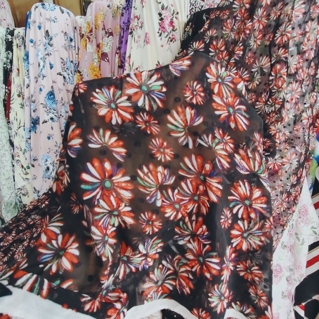 KAIN SIFON URAGIRI PREMIUM MOTIF BUNGA - KAIN SIFON RUBIAH MOTIF KEMBANG - KAIN SIFON MOTIF BUNGA HA