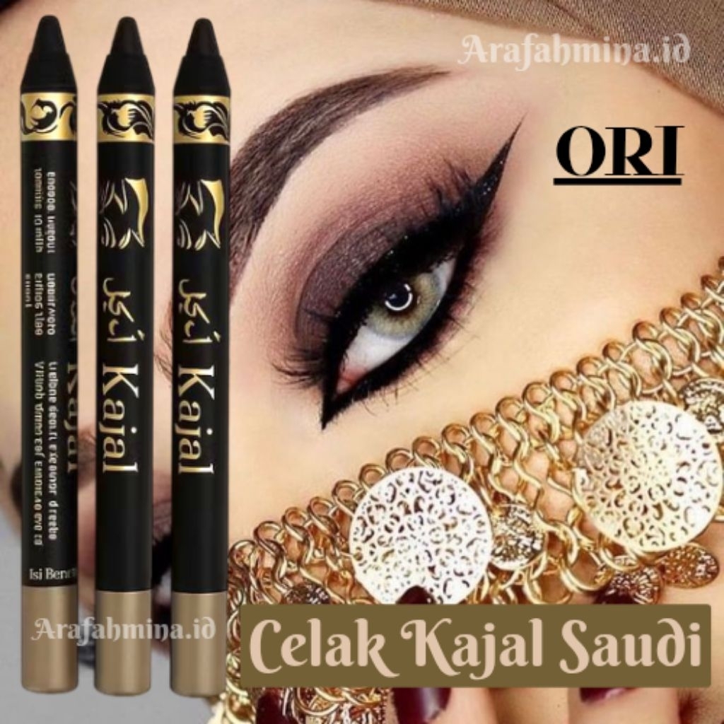 ORIGINAL SAUDI  CELAK KAJAL MILAI ORI | MADE IN SAUDI | WATERPROOF HITAM PEKAT | ANTI AIR