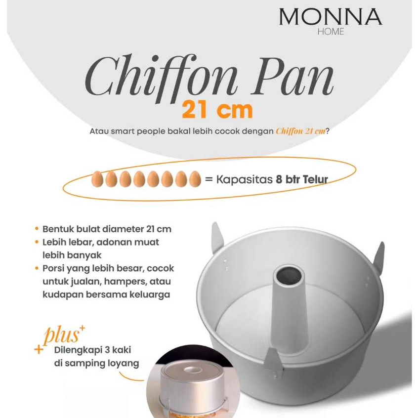 MONNA BAKEWARE Chiffon Pan / Chiffon Pan 21 cm / Loyang Monna Bakeware