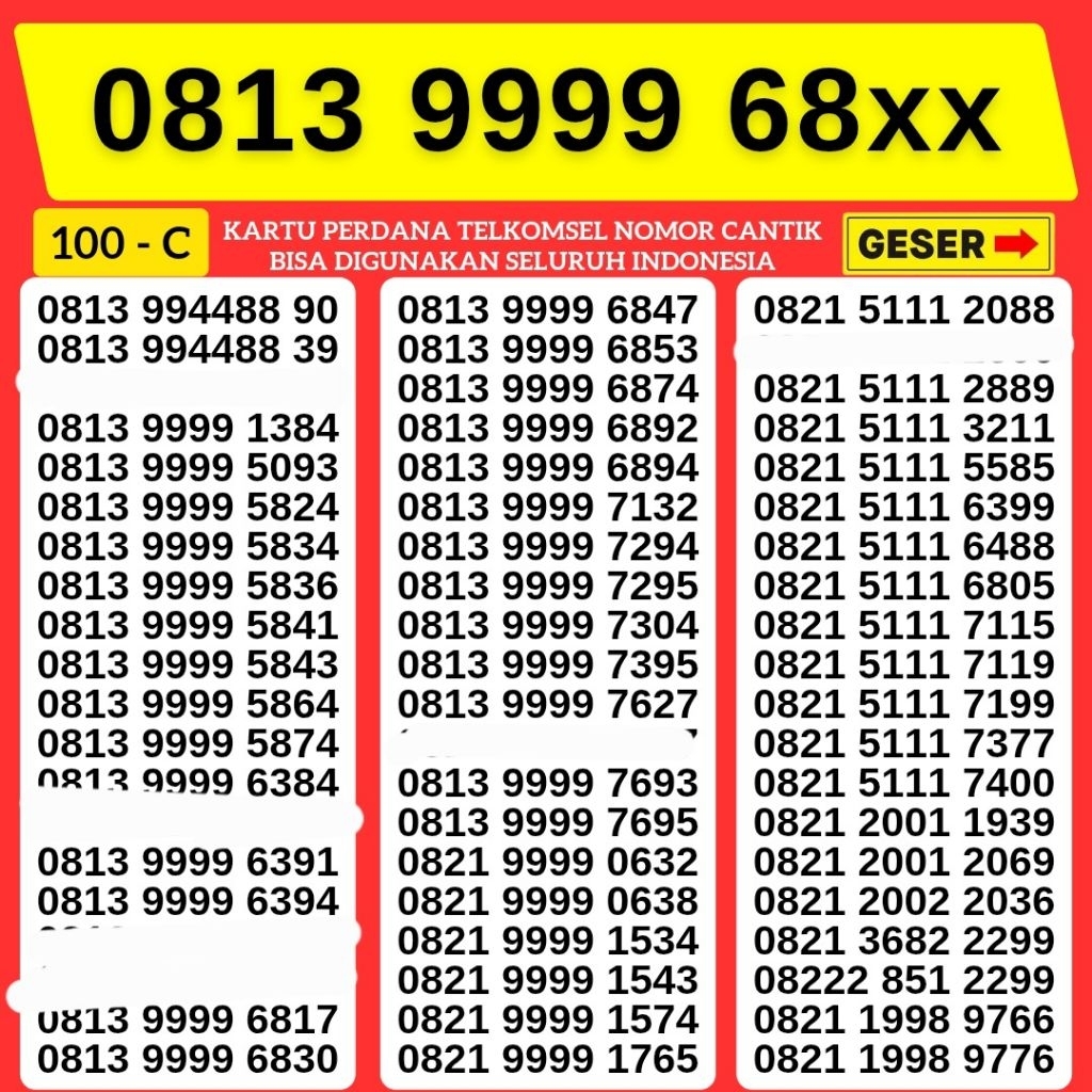 Nomor Cantik Simpati Telkomsel 4G 5G Kartu Perdana Telkomsel Simpati Nocan Simpati Nomer Cantik Telk