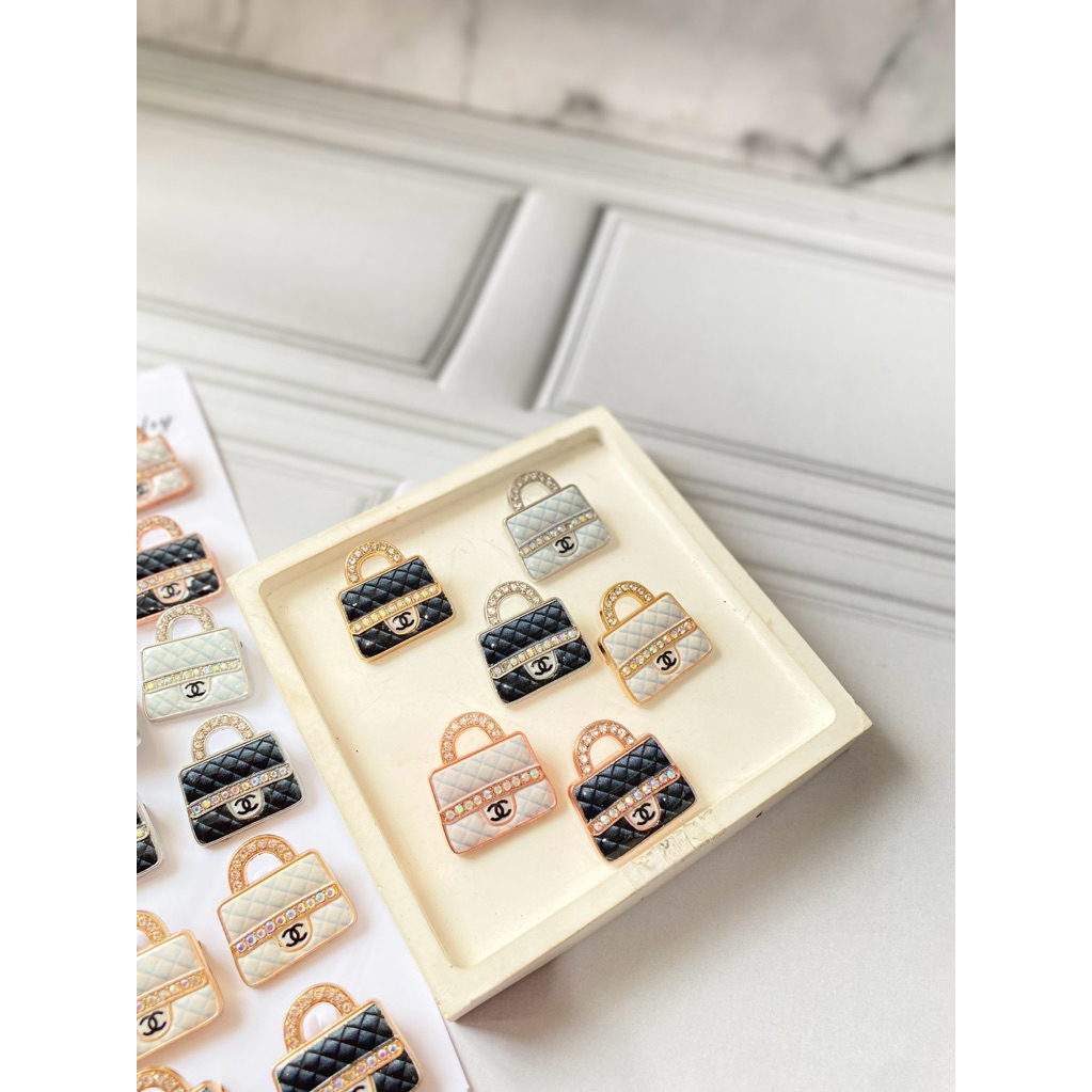 Bros Tas Mewah Elegan Fashion Korea Premium / Bros Aksesoris Hijab Wanita / Bros Tas Mini Kristal Lu