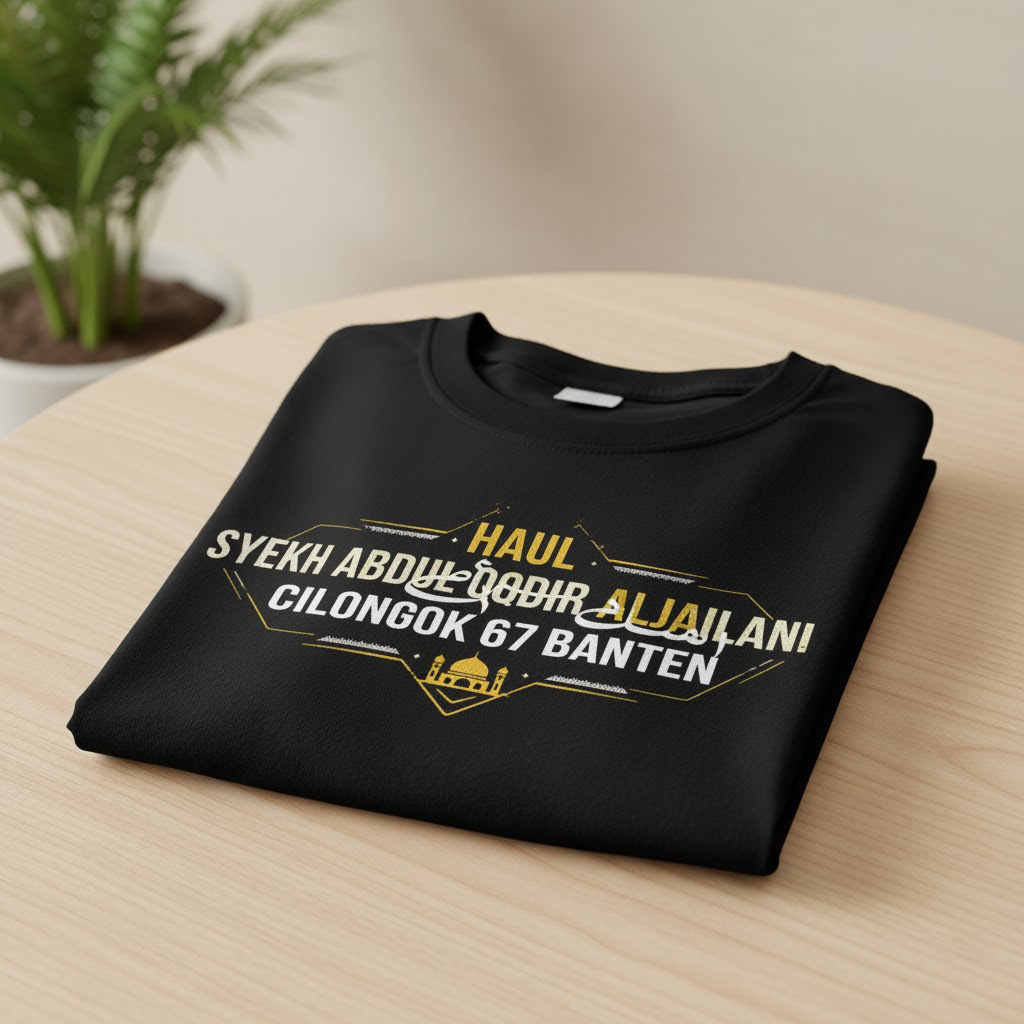 KAOS HAUL AKBAR SYEKH ABDUL QODIR AL JAILANI KE-67 CILONGOK BANTEN - Ponpes Al-Istiqlaliyah