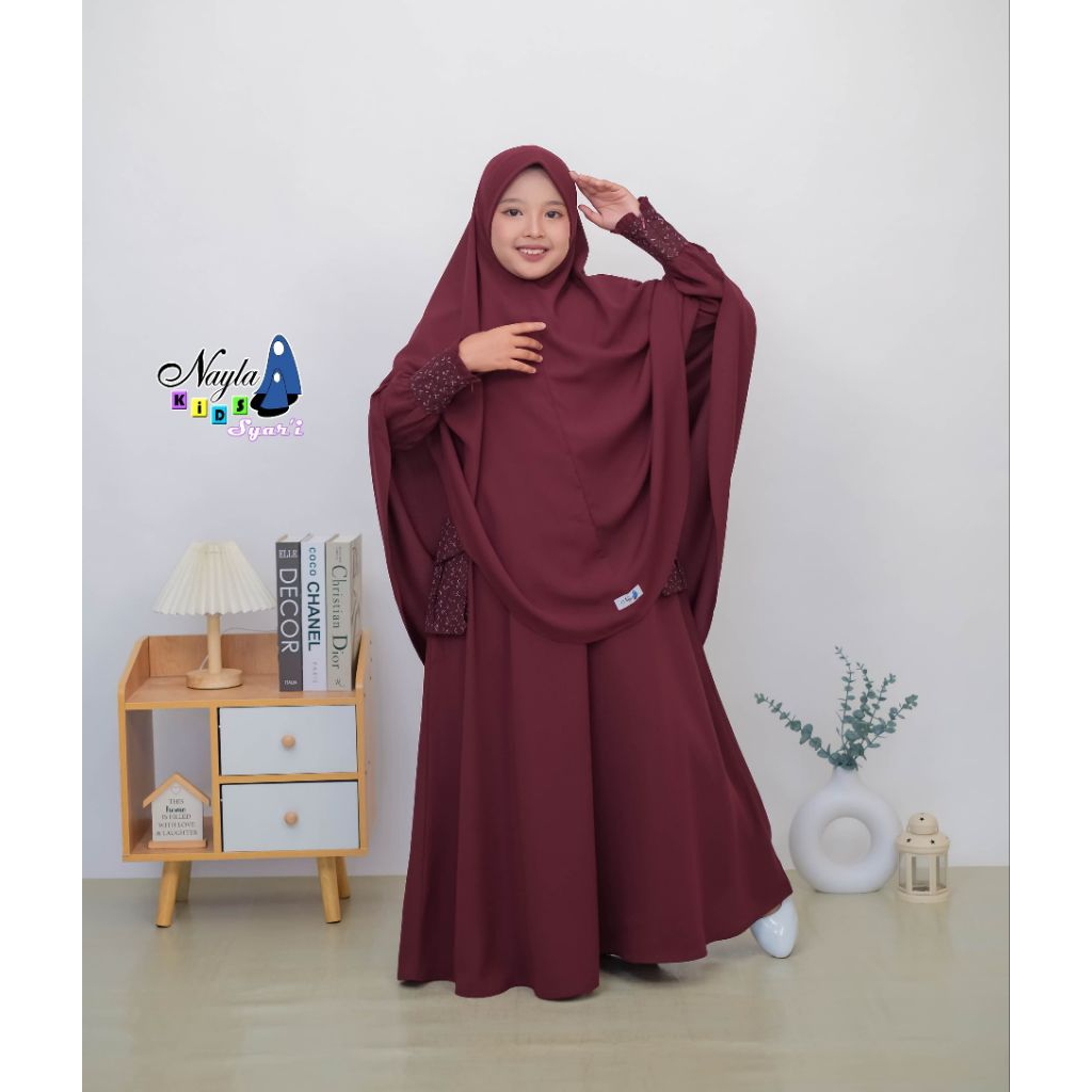 Gamis anak ETNICA, gamis set jilbab,gamis anak syari