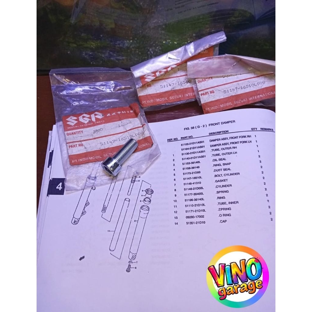 BAUT SULING AS SHOCK DEPAN SUZUKI SATRIA 2TAK ARASHI SPIN SHOGUN 110 SHOGUN FD/FL 125  SKYWAVE SATRI