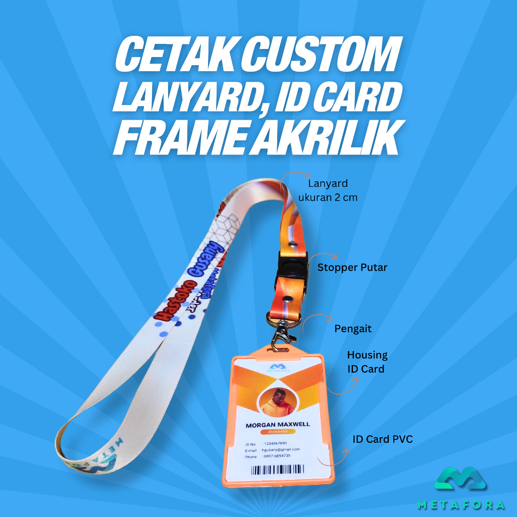Lanyard 2 cm + Id Card + Frame Akrilik