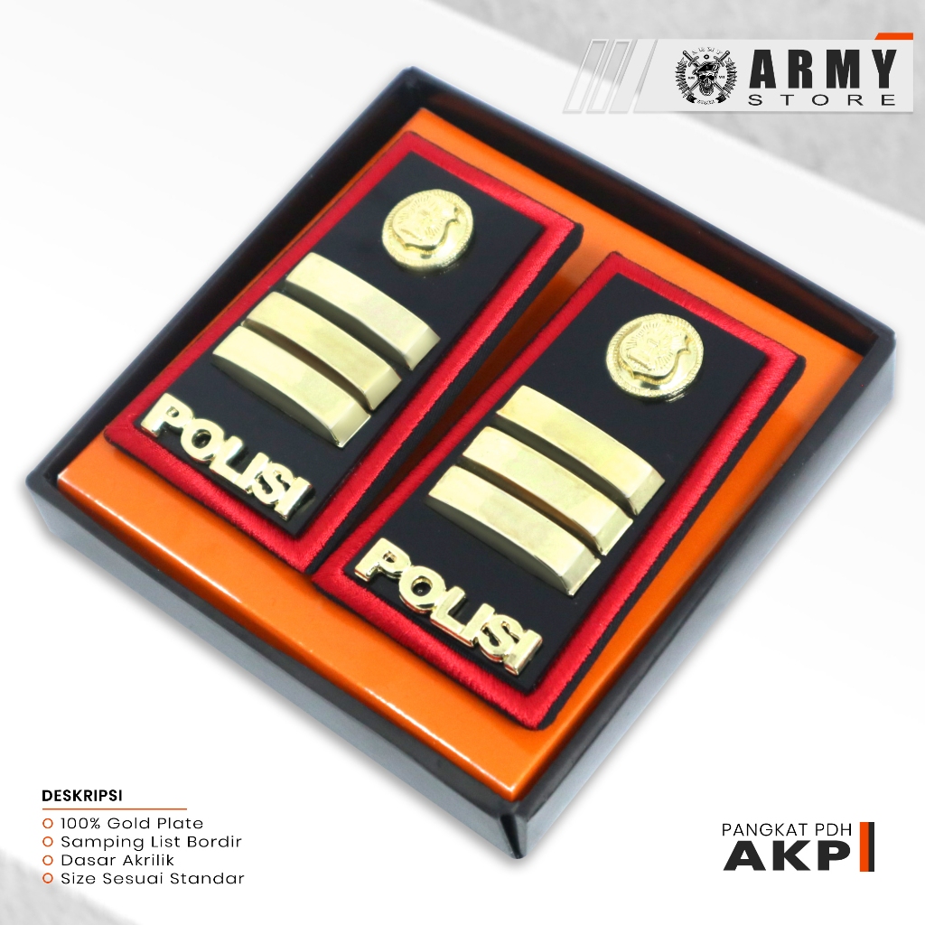 PANGKAT PDH AKP POLISI / PANGKAT POLRI LIST MERAH