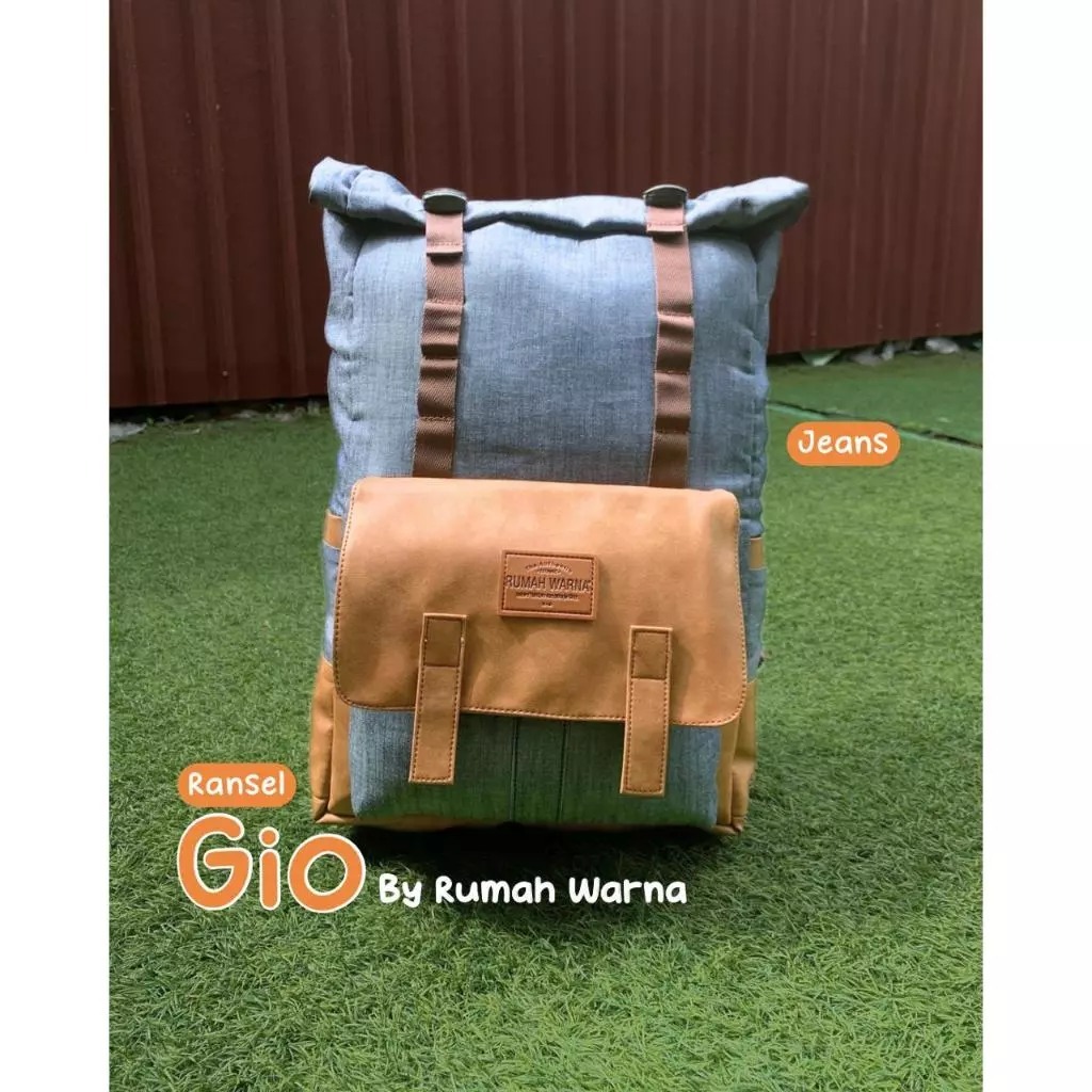 TAS RANSEL B GIO RUMAH WARNA Tas Ransel Lipat Gio Pria Wanita Praktis 15"