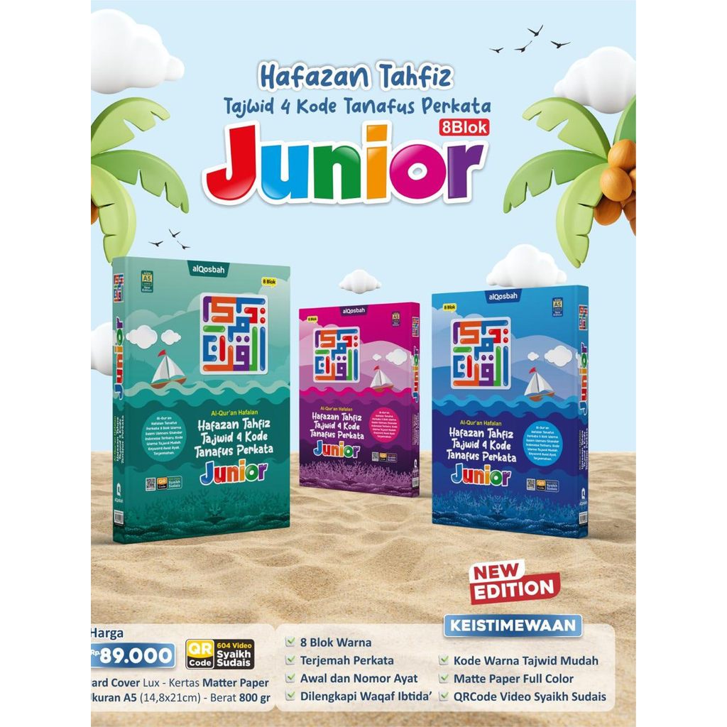Bisa Custom Nama  Al quran Anak Hafazan Junior Perkata 8 Blok A5 Terjemah Perkata Tajwid Warna Al Qo