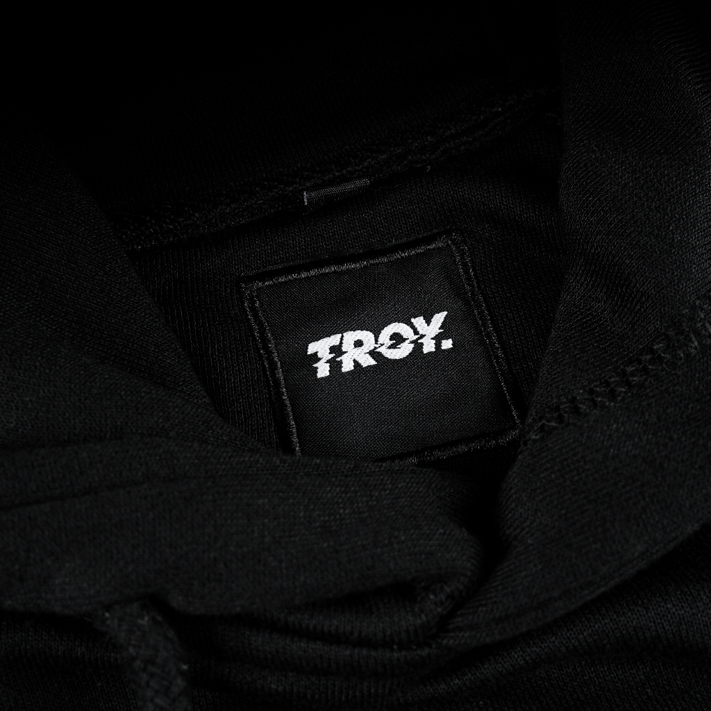 Troy Company Hoodie Boxy Raglan Black Hune FR - Hoodie Boxy Hitam BRH 3372