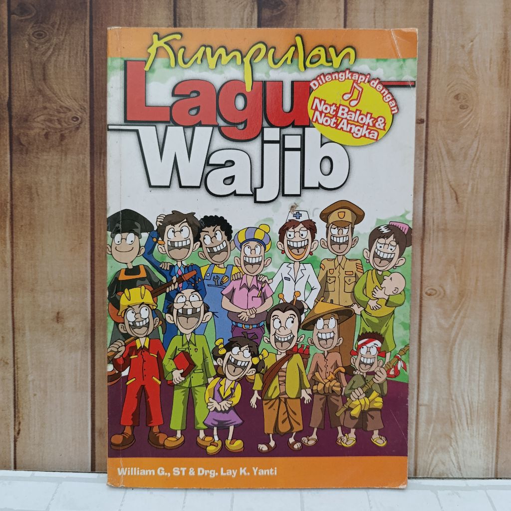buku kumpulan lagu wajib Indonesia + not balok & angka