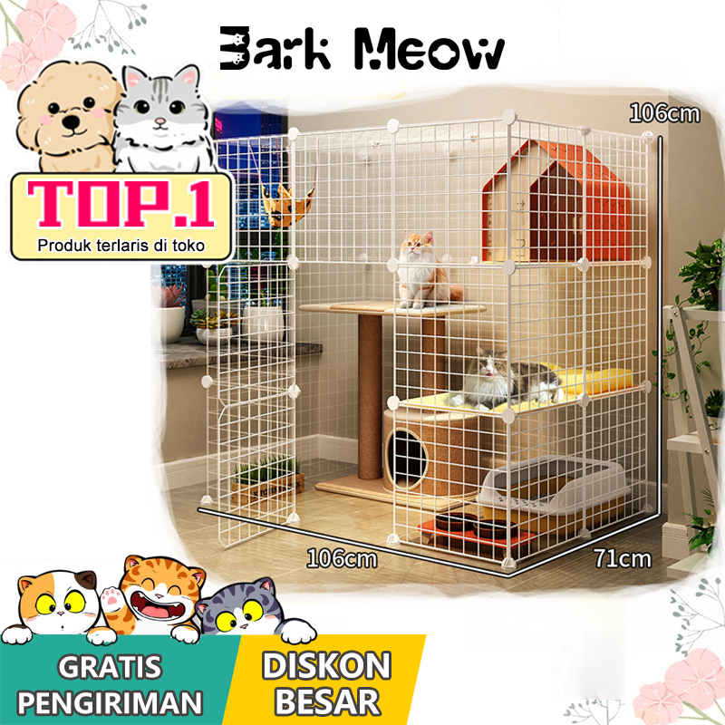 Kandang Kucing Tingkat Pagar Kucing Tinggi Kandang Kucing Kandang Hewan
