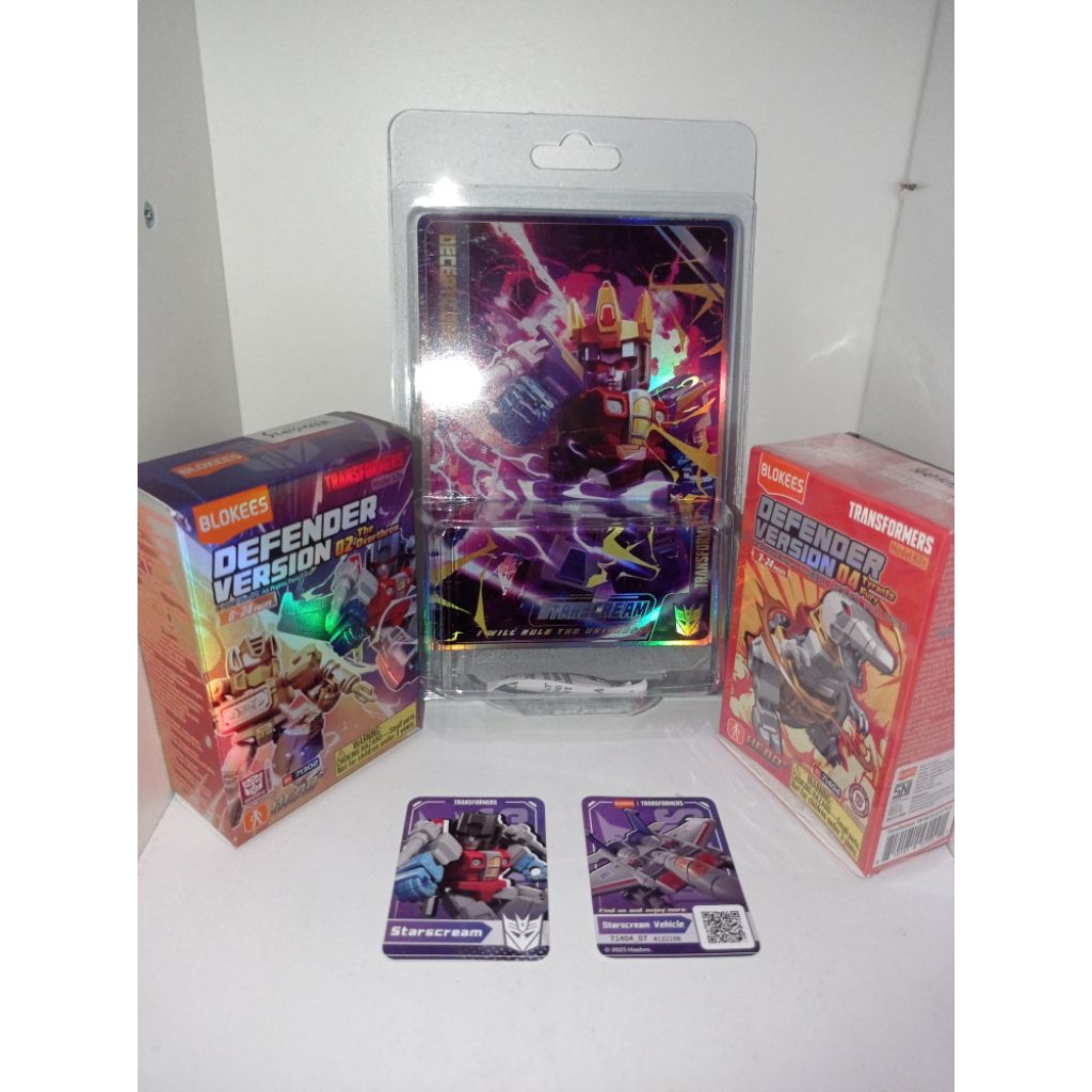 Blokees Transformers Galaxy Defender Version gdv Starscream + Starscream Vehicle + Card