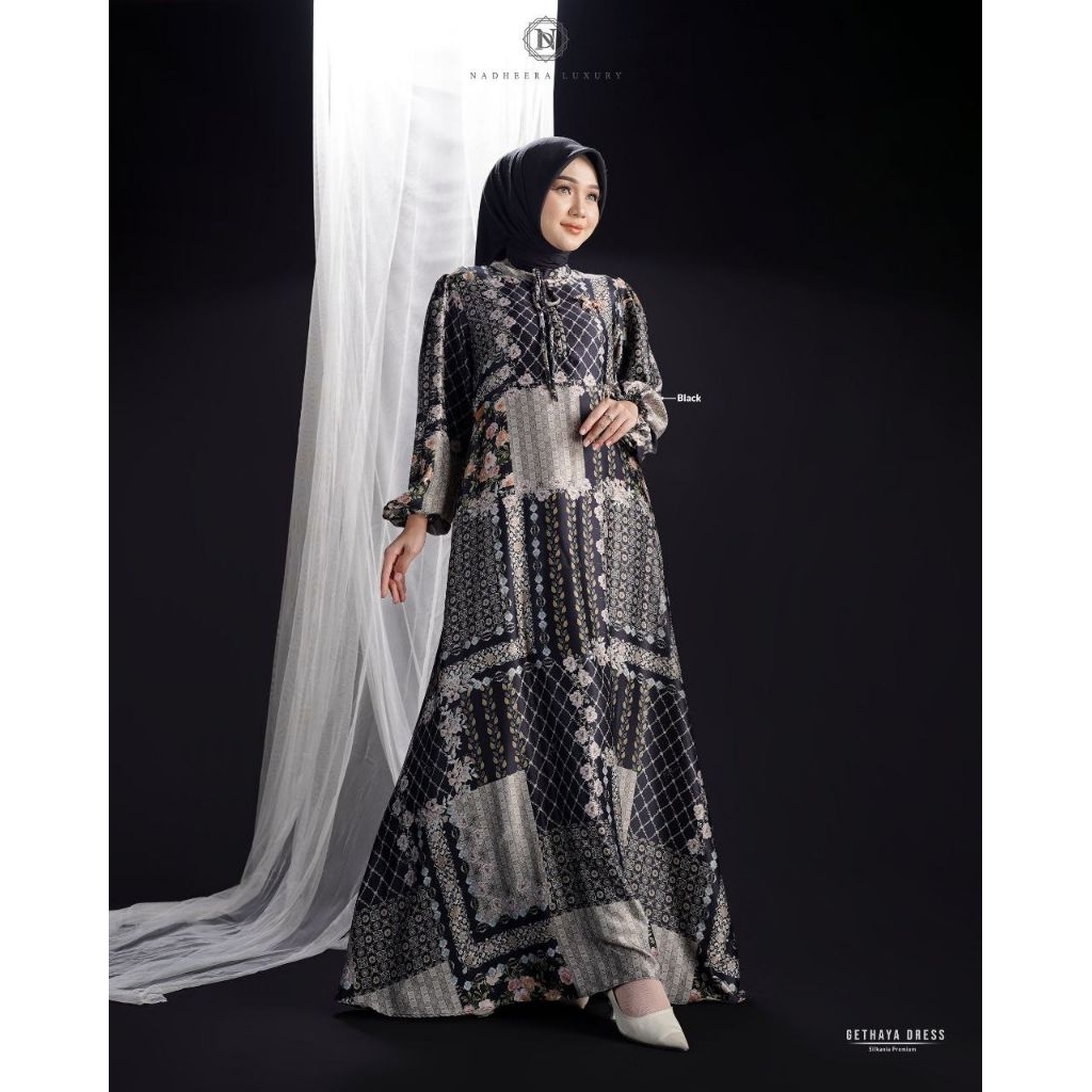 GETHAYA DRESS BY NADHEERA LUXURY | Gamis motif | Gamis nadheera | Gamis premium