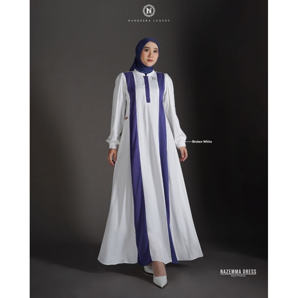 NAZEEMA DRESS BY NADHEERA LUXURY || Gamis rayon || Gamis nadheera || Gamis polos