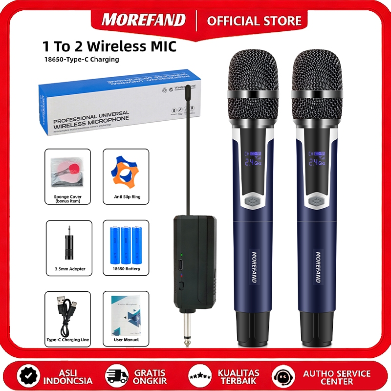 Mikrofon nirkabel microphone Mic Wireless Mic Karaoke Tanpa Kabel UHF Mikrofon Double Digital Mikrof